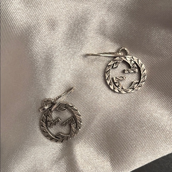 Gucci Accessories - Authentic Gucci double g logo earrings silver gray
